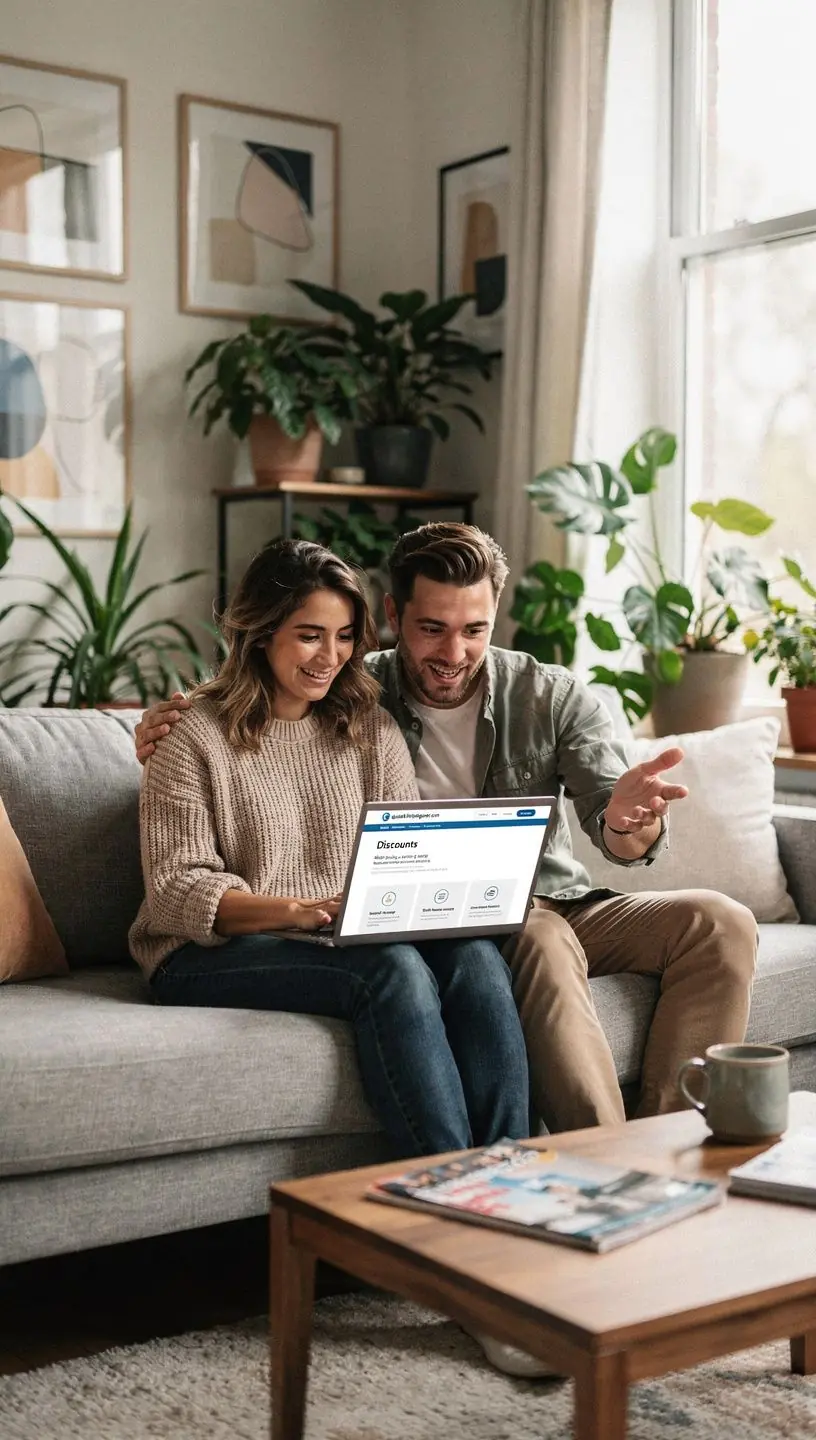 Счастливая семья, получающая страховую выплату через мобильное приложение.