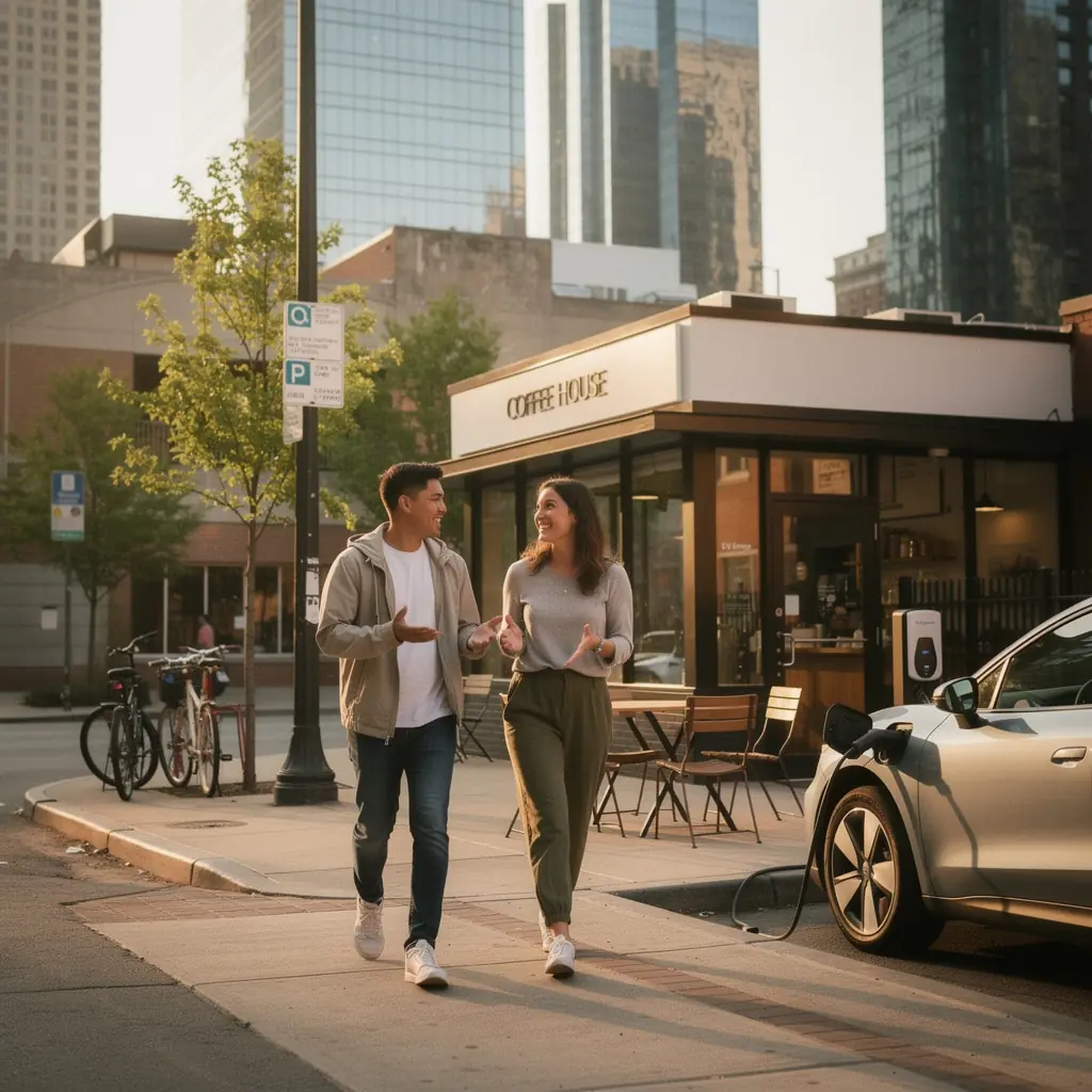 Страховой полис автомобиля с изображением счастливой семьи за рулем.